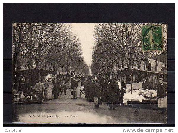 78 CHATOU Marché, Très Animée, Ed Abeille 32, 1921 - Chatou