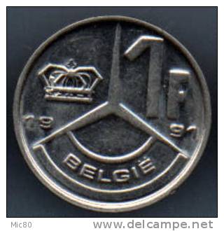 1 F Belgique 1991 Lég Flamande Sup/spl - 1 Franc