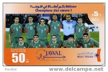 @+ Carte Jawal - Champions Des Coeurs - 50 + 5 Dh - Football - Morocco