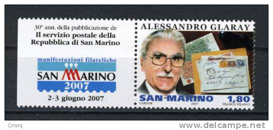 2007 - SAINT-MARIN - SAN MARINO - Sass. 2129 New Mint - Alessandro Glaray - Unused Stamps