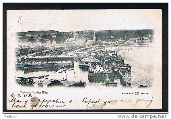 1903 Postcard Paddlesteamers Loading At Rothesay Looking West Isle Of Bute Scotland  - Ref 243 - Bute