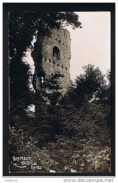 Early Real Photo Postcard Bramber Castle Ruins Steyning Near Worthing Sussex - Ref 243 - Worthing