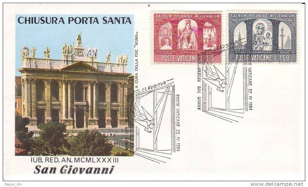 1984 - Vaticano - Chiusura Porta Santa San Giovanni - Macchine Per Obliterare (EMA)