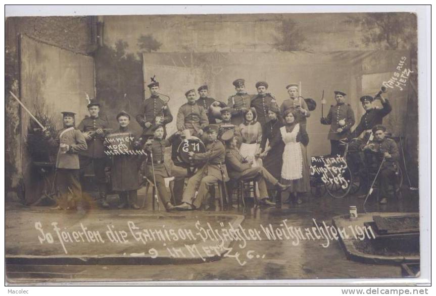 57 METZ    GARNISON WEIHNACHTEN SOLDATS ALLEMANDS 1911 - Metz