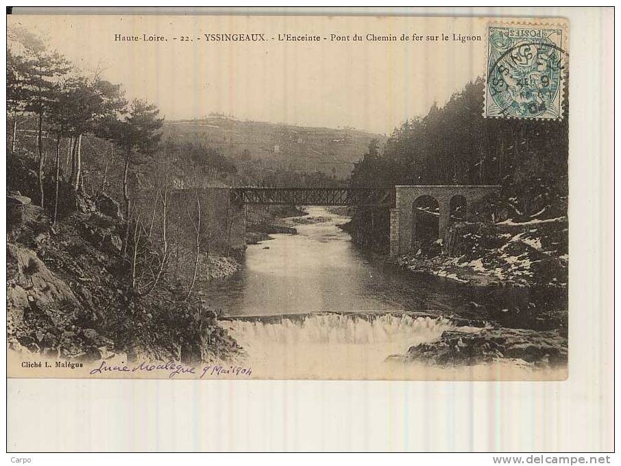 YSSINGEAUX. - L'enceinte - Pont Du Chemin De Fer Sur Le Lignon. - Yssingeaux