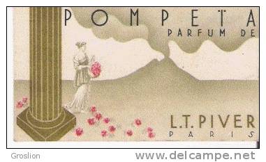 POMPETA CARTE PARFUMEE ANCIENNE DE L T PIVER PARIS - Oud (tot 1960)