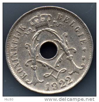 25 Cts Belgique 1922 Légende Flamande Ttb - 25 Centimes