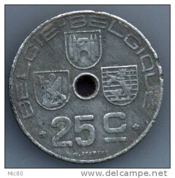 25 Cts Zinc België-Belgique 1944 Tb/ttb - 25 Centesimi