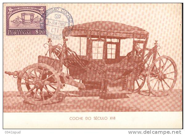 1952 Portugal  Carte Maximum Diligenza Diligence Mail-coach - Stage-Coaches