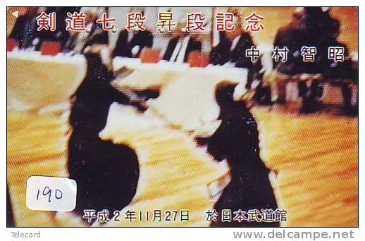 Escrime (190) Schermen Fechten Fencing  Recinzione El Cercar Telecarte Japon Japan Phonecard - Sport