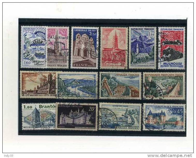 - FRANCE . ENSEMBLE DE TIMBRES SUR DES PAYSAGES . OBLITERES - Collections