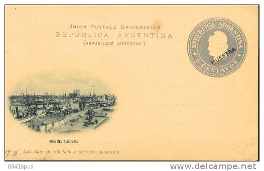 1896    Argentina    6 Centavos  Surchagé  Muestra - Entiers Postaux