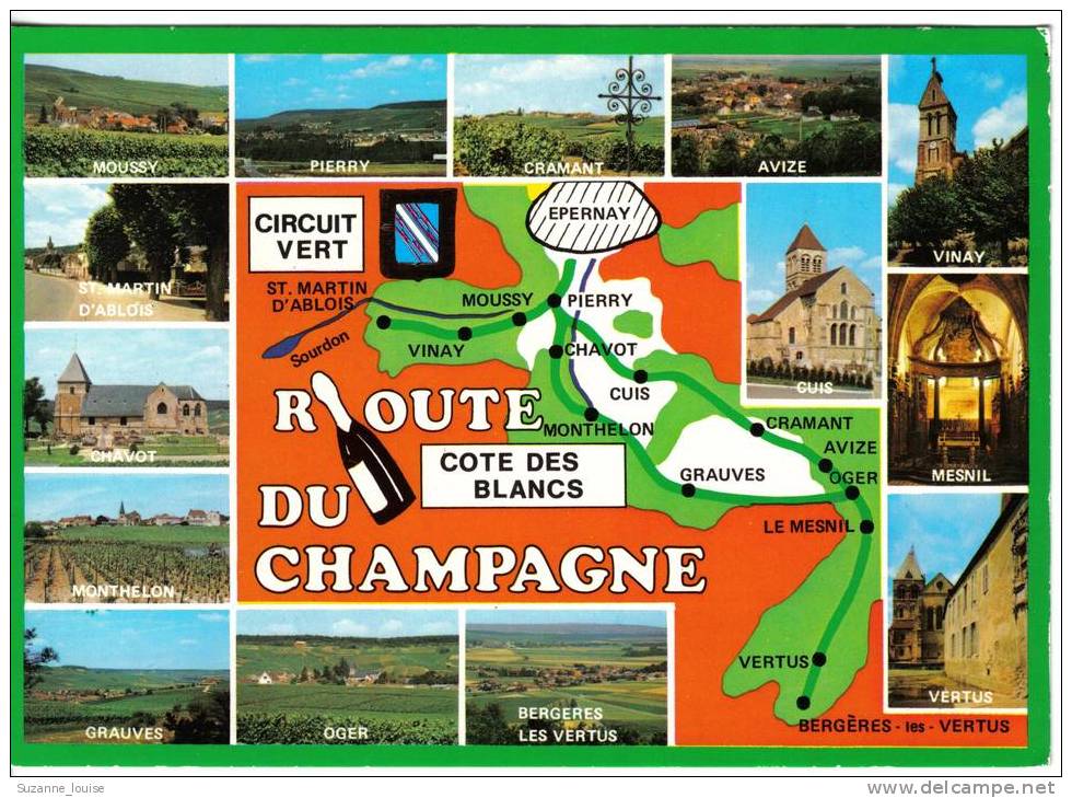 CPSM  - Circuit Vert  - Route Du Champagne - 14 Vues - Champagne - Ardenne