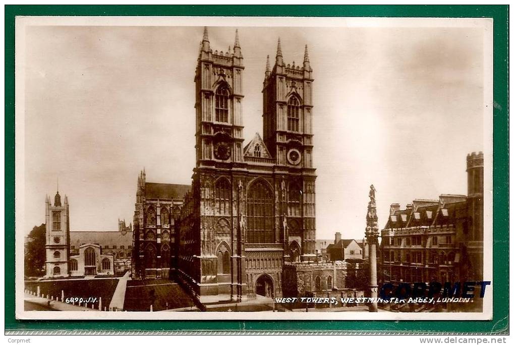 WESTMINSTER ABBEY - REAL PHOTO POSTCARD Sent To ZURICH - Festival Of Britain Stamp - Westminster Abbey