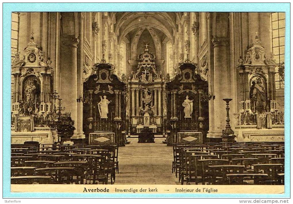 AVERBODE DE KERK L'EGLISE  BINNENZICHT AALTAAR PAASZATERDAG 1937 - Affligem