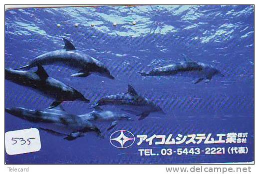 DOLPHIN DAUPHIN Dolfijn DELPHIN Tier Animal (535) * Telefonkarte Telecarte Japan * - Delfines