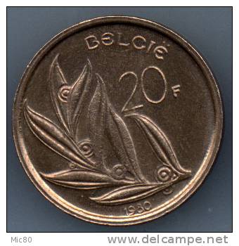 Belgique 20F 1980 Légende Flamande Sup - 20 Francs