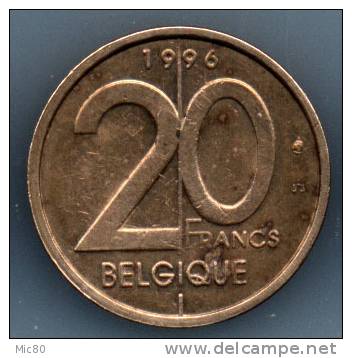 Rare! Belgique 20F 1996 Légende Française Sup - 20 Frank