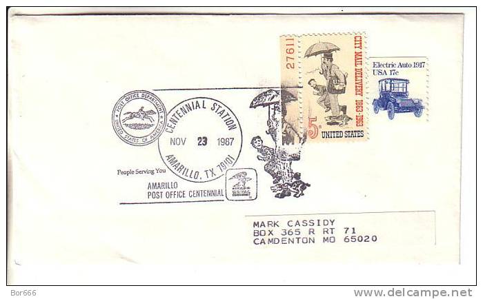 USA Special Cancel Cover 1987 - Amarillo Post Office Centennial - Otros & Sin Clasificación