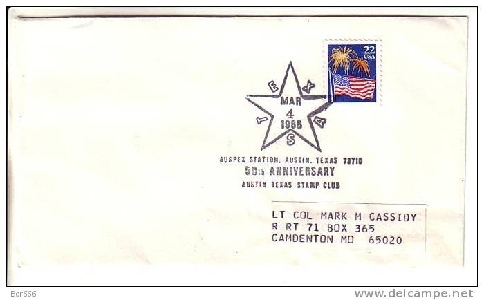 USA Special Cancel Cover 1988 - Austin Stamp Club 50th Anniversary - Otros & Sin Clasificación