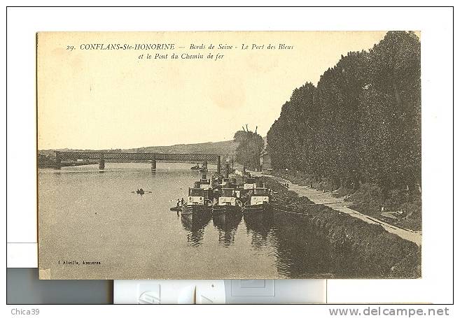 001119  -  Conflans-Ste-Honorine  -  Bords De Seine  -Le Port Des Bleus Et Le Pont Du Chemin De Fer - Conflans Saint Honorine