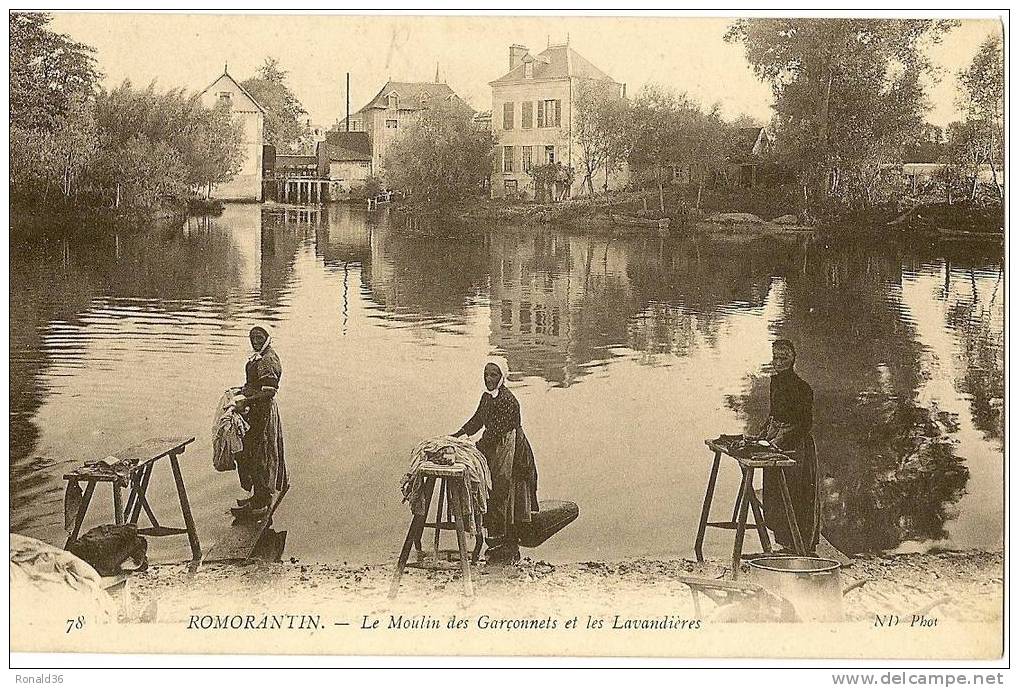 CP 41 ROMORANTIN Le Moulin Des Garconnets Et Les Lavandières - Romorantin