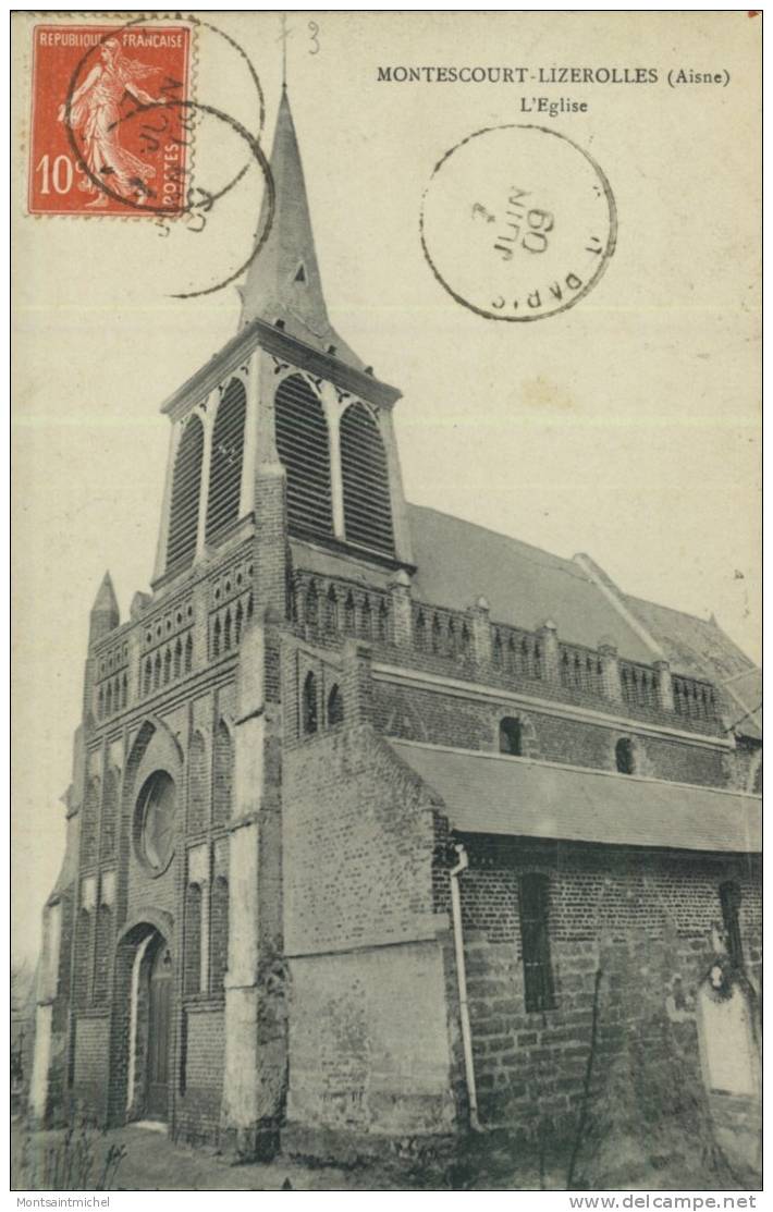 Montescourt-Lizerolles. Aisne 02. L' Eglise. - Autres & Non Classés