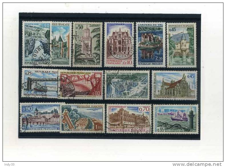 - FRANCE . ENSEMBLE DE TIMBRES SUR DES PAYSAGES FRANCAIS . OBLITERES - Collections