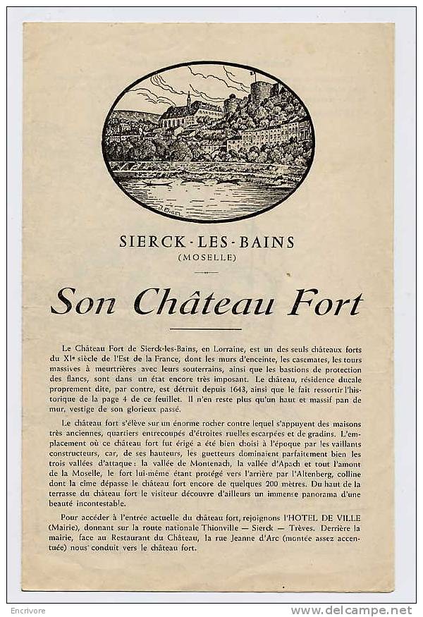 SIERCK LES BAINS Son Chateau Fort Notice Touristique - Lorraine - Vosges