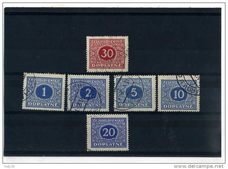 - ENSEMBLE DE TIMBRES-TAXE  DE  TCHECOSLOVAQUIE .1928 - Timbres-taxe