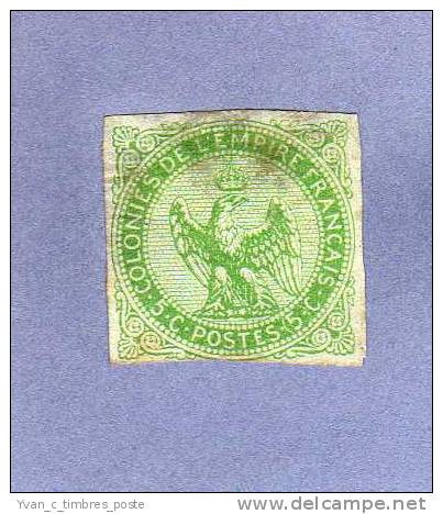 FRANCE COLONIES FRANCAISES EMISSIONS GENERALES TIMBRE N° 2 AIGLE IMPERIAL 5C VERT OBLITERE - Eagle And Crown