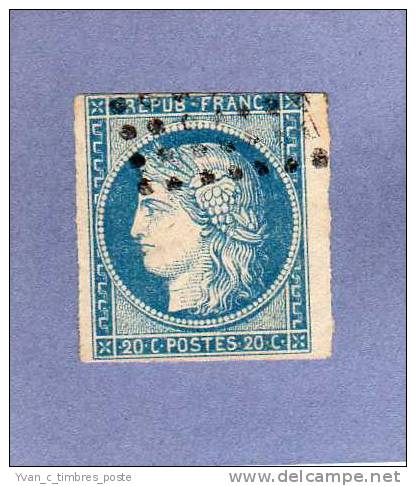 FRANCE COLONIES FRANCAISES EMISSIONS GENERALES N° 12 CERES 20C BLEU OBLITERE - Ceres