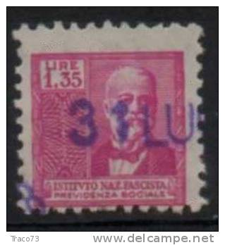 MARCA DA BOLLO ISTITUTO NAZ. FASCISTA  PREVIDENZA SOCIALE LIRE 1,35 - Revenue Stamps