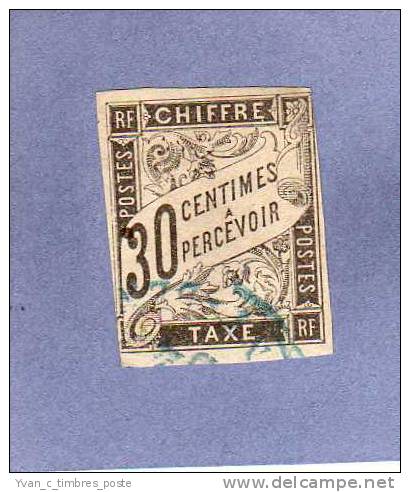 FRANCE COLONIES FRANCAISES EMISSIONS GENERALES TAXES N° 9 OBLITERE 30C NOIR - Postage Due