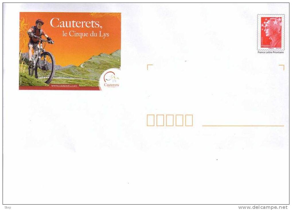 PAP CAUTERETS (HAUTES PYRENEES) : CYCLISME  VTT Le CIRQUE DU LYS Timbre "BEAUJARD" - Prêts-à-poster:Overprinting/Beaujard