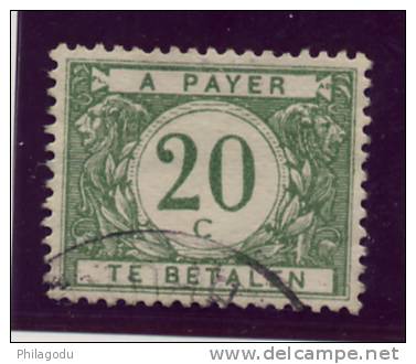 Belgique 1916, 20c Taxe N° 14, Ø  Oblitéré Cote 25 € - Stamps