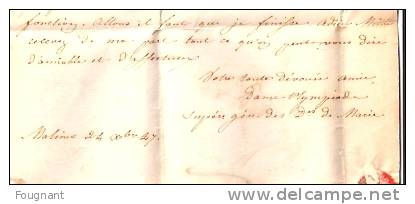 BELGIQUE:1847:Précurseur de MALINES pour TIRLEMONT.Oblit.MALINES double cercle rouge.Verso idem TIRLEMONT.