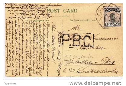 Chr048/  CHINA - Dschunke 4 C. Canton-Schweiz (Winterthur) AK Pagoda 1925 (Brief, Cover, Letter, Lettre) - 1912-1949 Republic