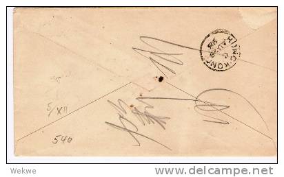 C-I004/ CHINA -  Cover With  Dragon 4 C (1897) Shanghai To Hong Kong. This Stamp Was Replaced After 6 Month - Covers & Documents