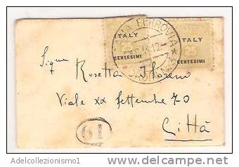 12691)lettera Con 2x25c  Amm Lire Da Catania A Città Il 23-8-1944 - Marcophilie