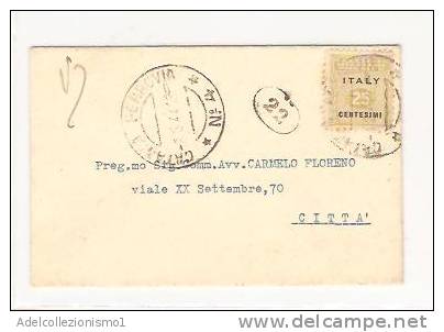 12698)lettera Con 25c  Amm Lire Da Catania A Città Il 3-3-1944 - Marcofilía