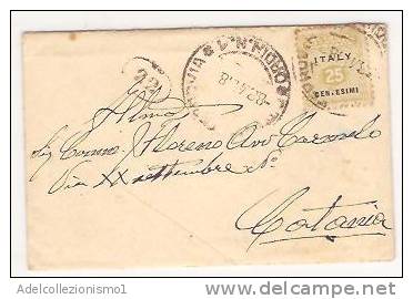 12705)lettera Con 25c  Amm Lire Da Catania A Città Il 8-8-1944 - Marcofilía