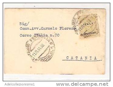 12709)lettera Con 25c  Amm Lire Da Catania A Città Il 11-8-1944 - Marcophilia