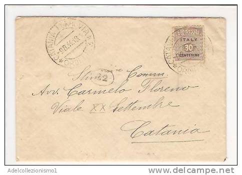 12713)lettera Con 30c  Amm Lire Da Catania A Città Il 9-8-1944 - Storia Postale