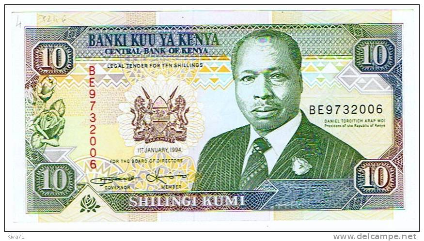 10 Shilingi Kumi   "KENYA"   1er Janvier  1994    P24f   UNC  Ble 43 - Kenya