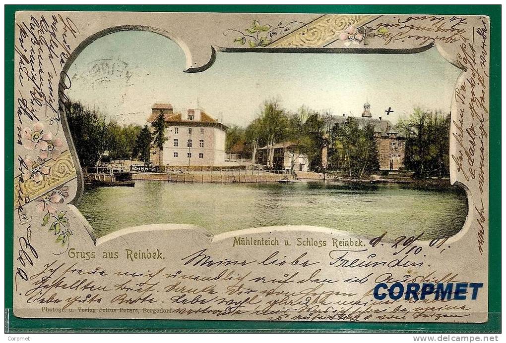 GRUSS AUS REINBECK - Mühlenteich U. Schloss Reinbeck  - 1901 POSTKARTE To ITALIA - Reinbek
