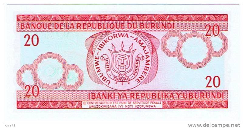 20 Francs  "Burundi"  5 Février 2005  UNC    Ble 10 - Burundi