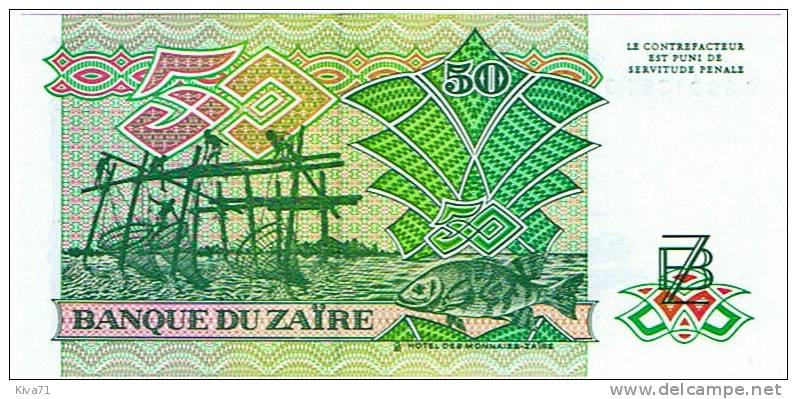 50  Zaires   "ZAÏRE "   30 6 1988    UNC     B2 - Zaïre