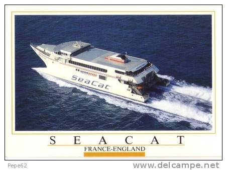 Seacat-france England-hoverspeed-service Régulier-france-angleterre- Cpm - Hovercrafts