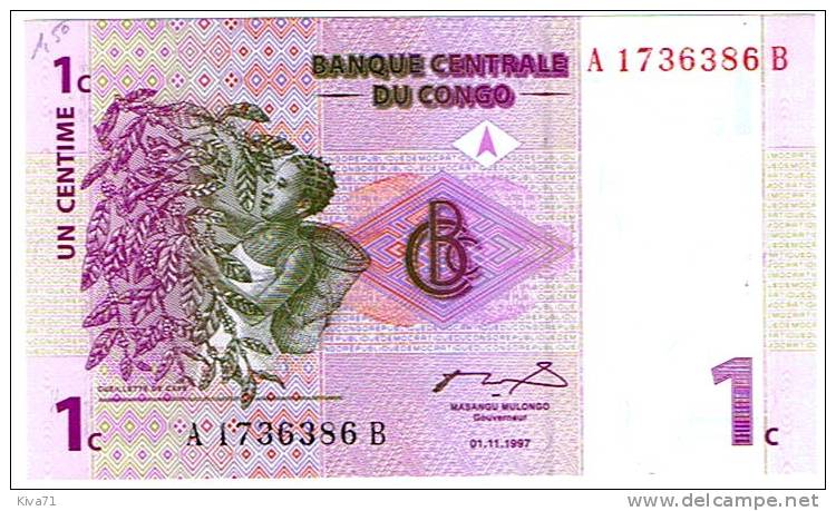 1 Centime  "CONGO"  1er  Novembre 1997   UNC    Ro 24 - Non Classificati